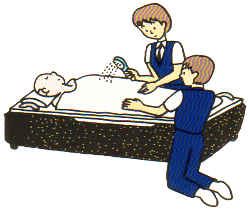洗顔・洗髪・顔剃り・全身洗いのイラスト